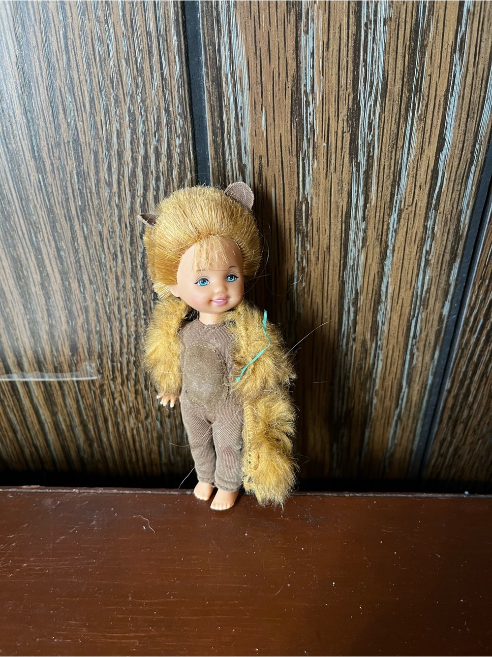 Plush Brown and Tan Small Pet Doll Costume for Small Pets